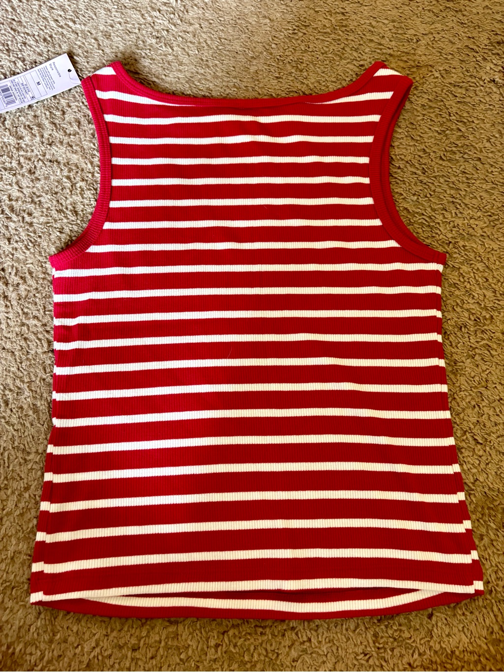 Wild Fable Red & White Striped Ribbed Tank Top - Women Size M New With Tags!